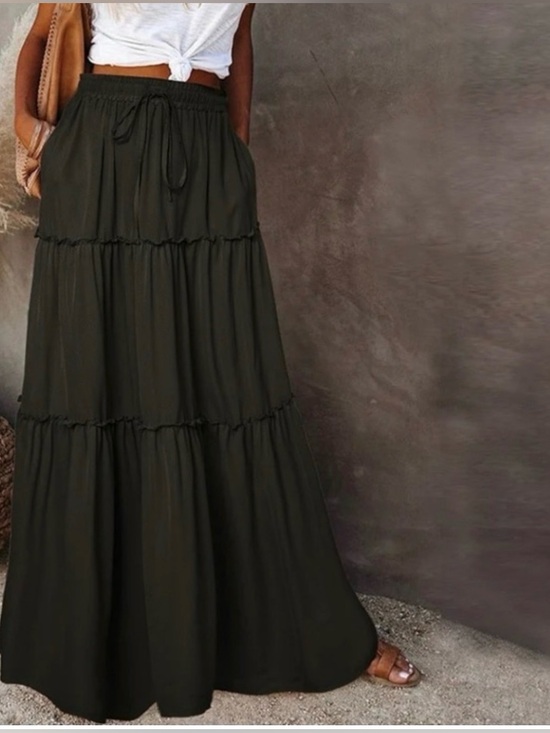 Joie Dresses & Skirts - Joie Tiered Silky Maxi Skirt In Black Women’s Size Small